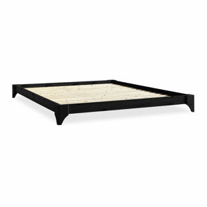 Čierna posteľ z borovicového dreva Karup Design Elan, 160 × 200 cm