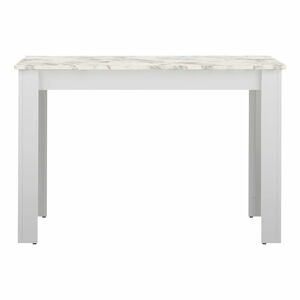 Biely jedálenský stôl s doskou v dekore mramoru 110x70 cm Nice - TemaHome