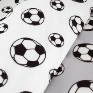 Svetlosivá detská deka z mikroplyšu 90x125 cm Football – Catherine Lansfield