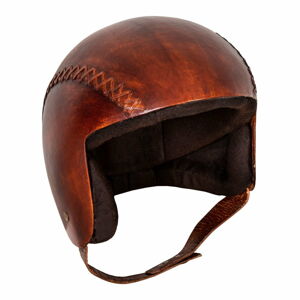 Kožená dekorácia v tvare helmy Antic Line casque, 20 x 23 cm