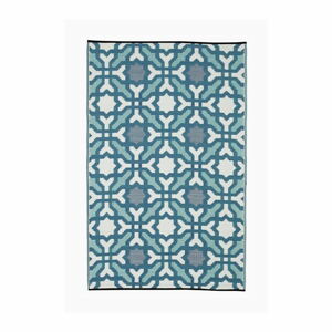 Modro-sivý obojstranný vonkajší koberec z recyklovaného plastu Fab Hab Seville, 90 x 150 cm