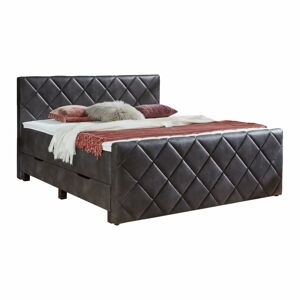 Čierna boxspring posteľ s úložným priestorom 180x200 cm Chester – Rojaplast