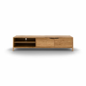 TV stolík z dubového dreva v prírodnej farbe 200x48 cm Twig – The Beds