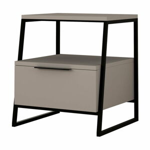 Béžový nočný stolík s poličkami Pal – Kalune Design