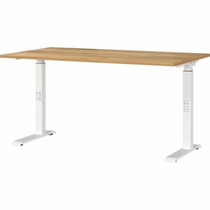 Pracovný stôl s nastaviteľnou výškou s doskou v dubovom dekore 80x140 cm Downey – Germania