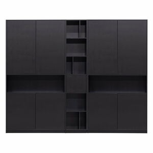 Čierna modulárna knižnica z borovicového dreva 260x210 cm Finca – WOOOD