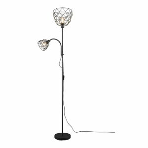 Čierna stojacia lampa s kovovým tienidlom (výška  180 cm) Haval – Trio