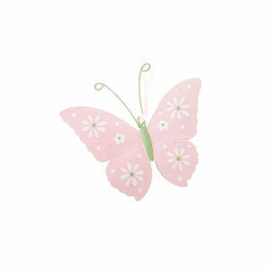 Súprava 2 ružových kovových závesných dekorácií Dakls Butterfly