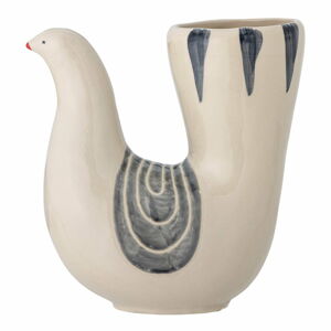 Krémovobiela kameninová ručne maľovaná váza (výška  19 cm) Trudy – Bloomingville