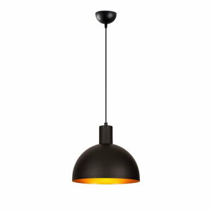 Čierne/v zlatej farbe závesné svietidlo s kovovým tienidlom ø 30 cm Sivani – Opviq lights