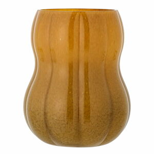Hnedá sklenená ručne vyrobená váza (výška  20 cm) Pumpkin – Bloomingville