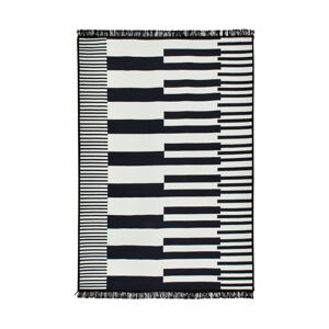 Čierno-biely obojstranný koberec Klotho, 80 × 150 cm