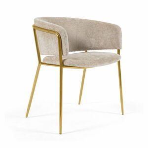 Béžové/v zlatej farbe jedálenské stoličky v súprave 2 ks Runnie – Kave Home