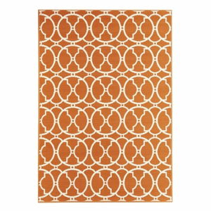 Oranžový vonkajší koberec Floorita Interlaced, 133 x 190 cm