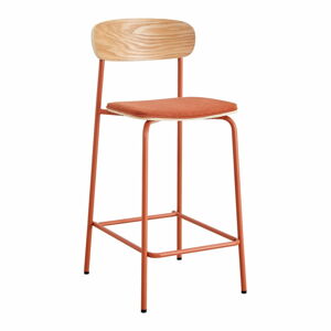 Červené/v prírodnej farbe barové stoličky v súprave 2 ks (výška sedadla 66 cm) Adriana – Marckeric