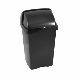Väčší čierny odpadkový kôš Addis Roll Top, 31 x 30 x 52,5 cm