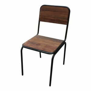 Hnedá jedálenská stolička z jedlového dreva Industrial – Antic Line
