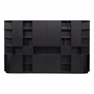 Čierna modulárna knižnica z borovicového dreva 346x210 cm Finca – WOOOD