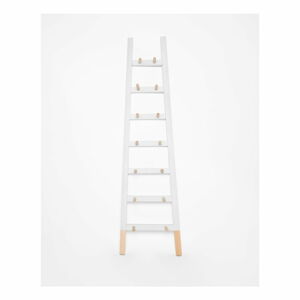 Biely odkladací dekoratívny rebrík z borovicového dreva Surdic Blanco