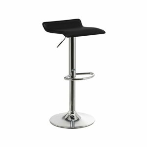 Čierne barové stoličky v súprave s nastaviteľnou výškou 2 ks z imitácie kože (výška sedadla 63 cm) – Casa Selección