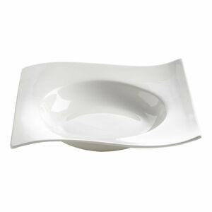 Biely porcelánový hlboký tanier Maxwell & Williams Motion, 22 x 22 cm