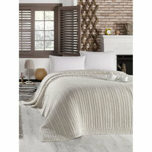 Svetlosivý pléd cez posteľ s prímesou bavlny Homemania Decor Camila, 220 x 240 cm