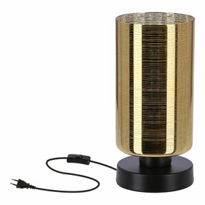 Čierna/v zlatej farbe stolová lampa so skleneným tienidlom (výška  25 cm) Cox – Candellux Lighting
