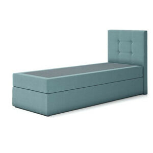 Čalouněná postel DALMINE s pružinovou matrací rozměr 80x200 cm Zelená Levá strana otvírání