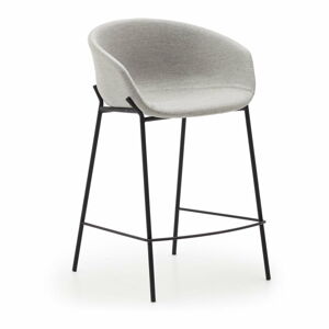 Svetlosivé barové stoličky v súprave 2 ks (výška sedadla 65 cm) Yvette – Kave Home