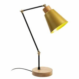 Žltá/čierna stolová lampa s kovovým tienidlom (výška  52 cm) Manavgat – Opviq lights