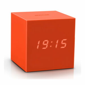 Oranžový LED budík Gingko Gravitry Cube