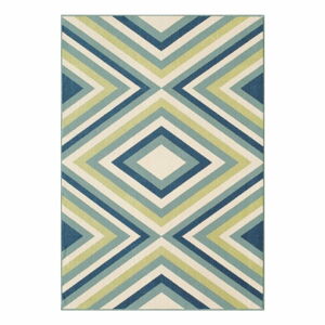 Zeleno-modrý vonkajší koberec Floorita Rombi Blue Green, 160 x 230 cm