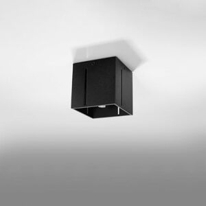 Čierne stropné svietidlo s kovovým tienidlom 10x10 cm Pax – Nice Lamps