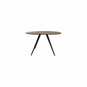 Čierny/tmavohnedý okrúhly jedálenský stôl s doskou z akácie ø 140 cm Turi – Light & Living