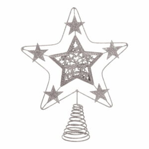 Hviezda na vianočný strom v striebornej farbe Casa Selección Terminal, ø 18 cm