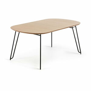 Rozkladací jedálenský stôl v dekore duba v prírodnej farbe 100x170 cm Novac – Kave Home
