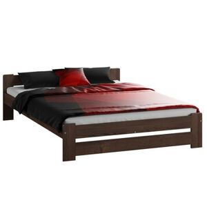 Vyvýšená masívna posteľ Euro 140x200 cm vrátane roštu Orech