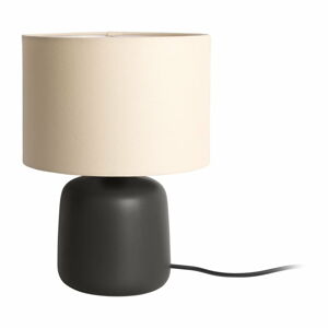 Matne čierna stolová lampa s textilným tienidlom (výška  33 cm) Alma – Leitmotiv
