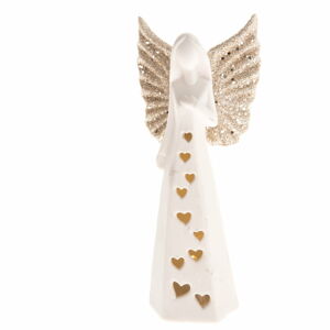 Biely porcelánový anjel Dakls, výška 15,4 cm