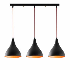 Čierne závesné svietidlo s kovovým tienidlom Berceste – Opviq lights