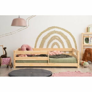 Detská posteľ z borovicového dreva 70x140 cm v prírodnej farbe Mila CPD – Adeko