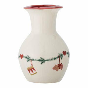 Biela kameninová váza s vianočným motívom (výška  16 cm) Yule – Bloomingville