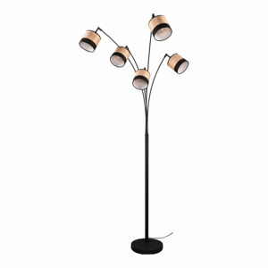 Čierna/v prírodnej farbe stojacia lampa (výška  200 cm) Bolzano – Trio