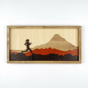 Drevený obraz Kate Louise Running Woman, 50 x 25 cm
