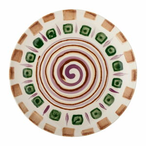 Zelený/hnedý kameninový tanier ø 20,5 cm Shama – Bloomingville