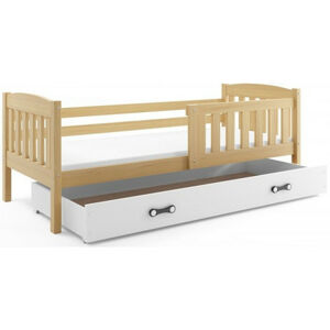 Detská posteľ KUBUS s úložným priestorom 80x190 cm - borovica Biela